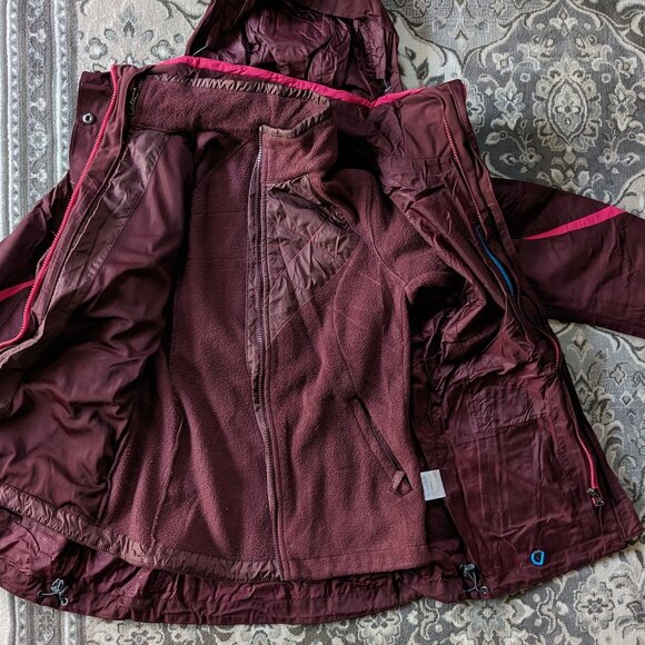 Columbia Bugaboo Interchange 3 in 1 Maroon Burgundy Women Ski Jacket XS - Picture 4 of 11